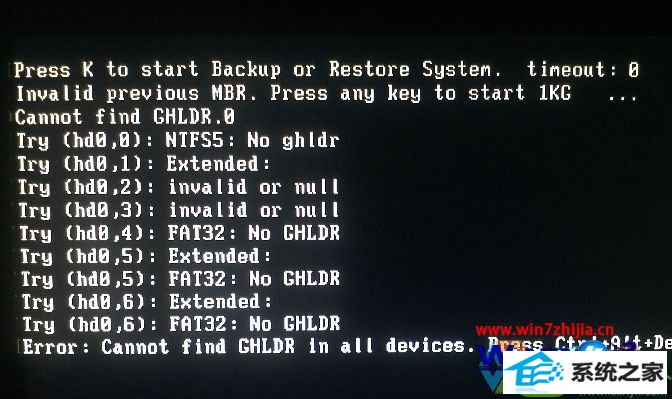 win10ϵͳʾpress K to start backup or restore systemĽ